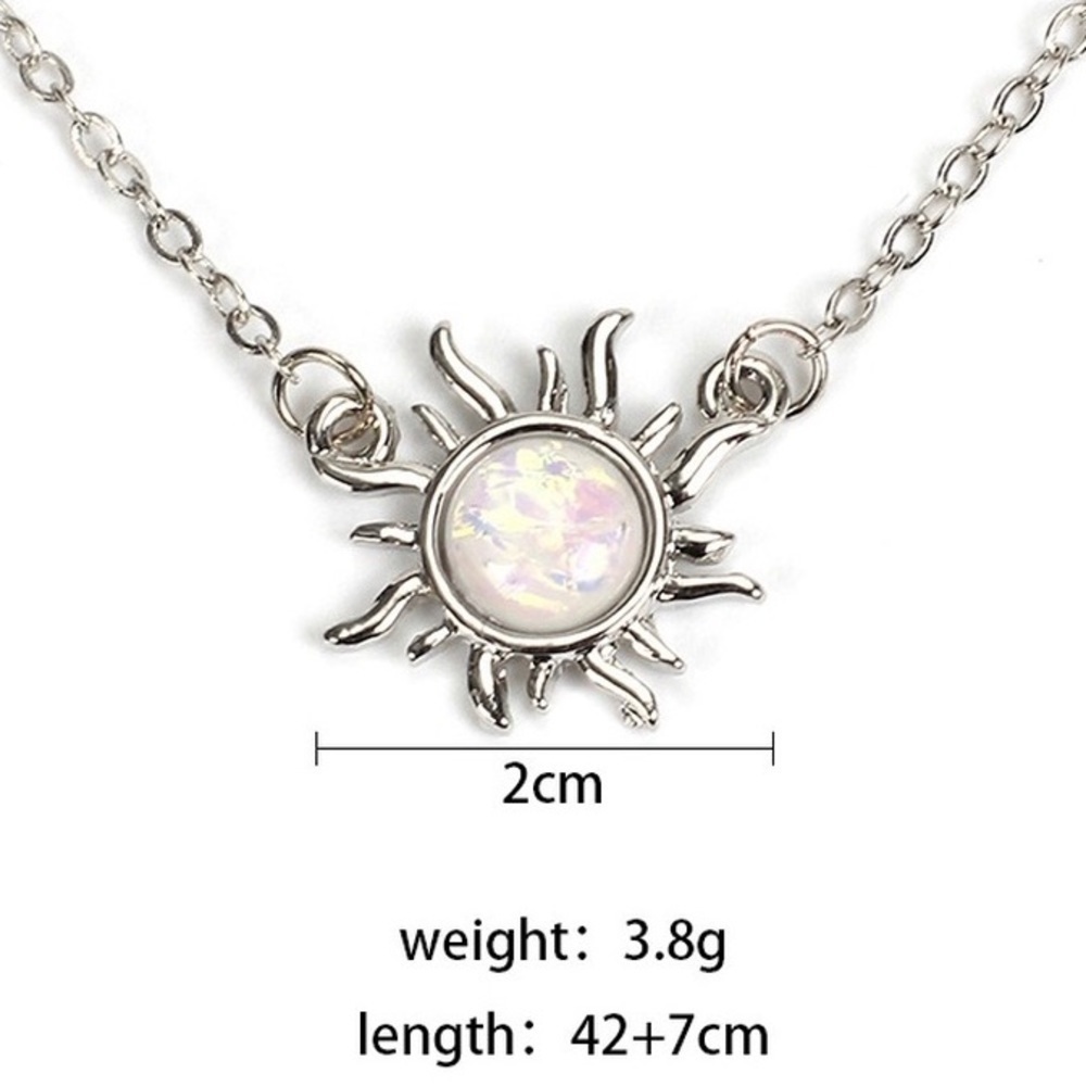 BLAZING Sun Opal Clavicle Chain Necklace